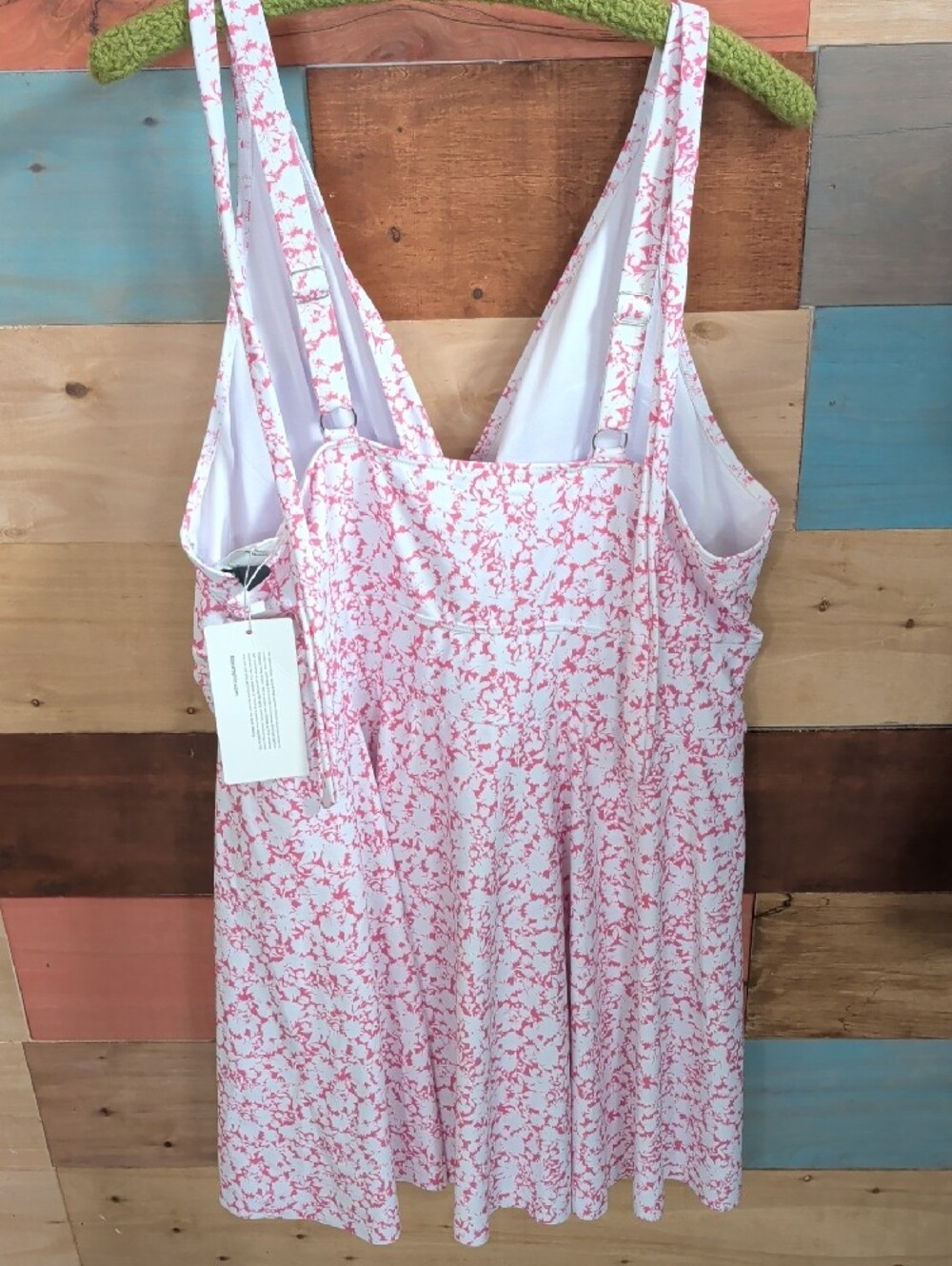 BloomChic White & Pink Floral V-Neck Swim Dress - Picture 6 of 6